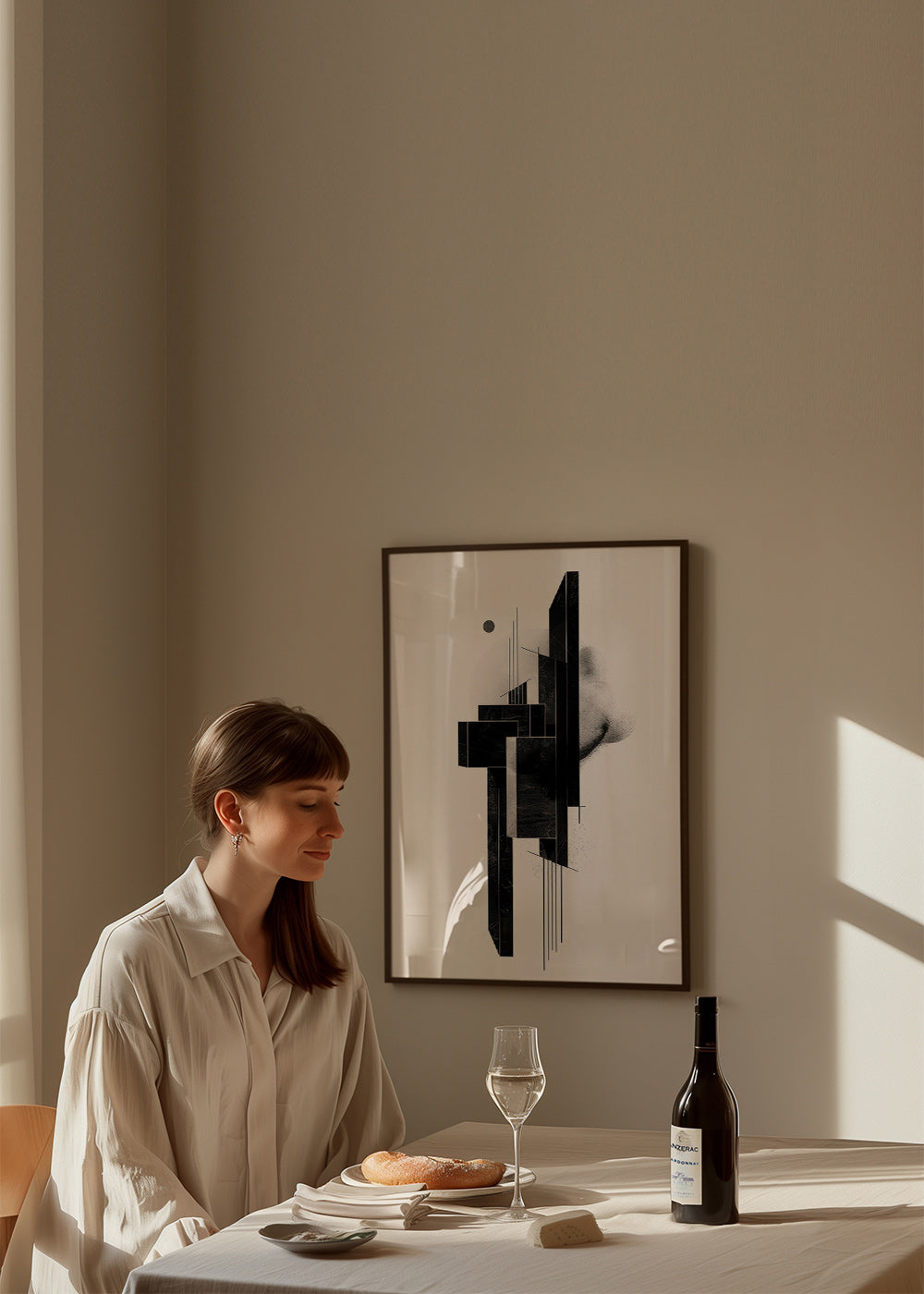 Cuadro geométrico monolito en negro – Product2