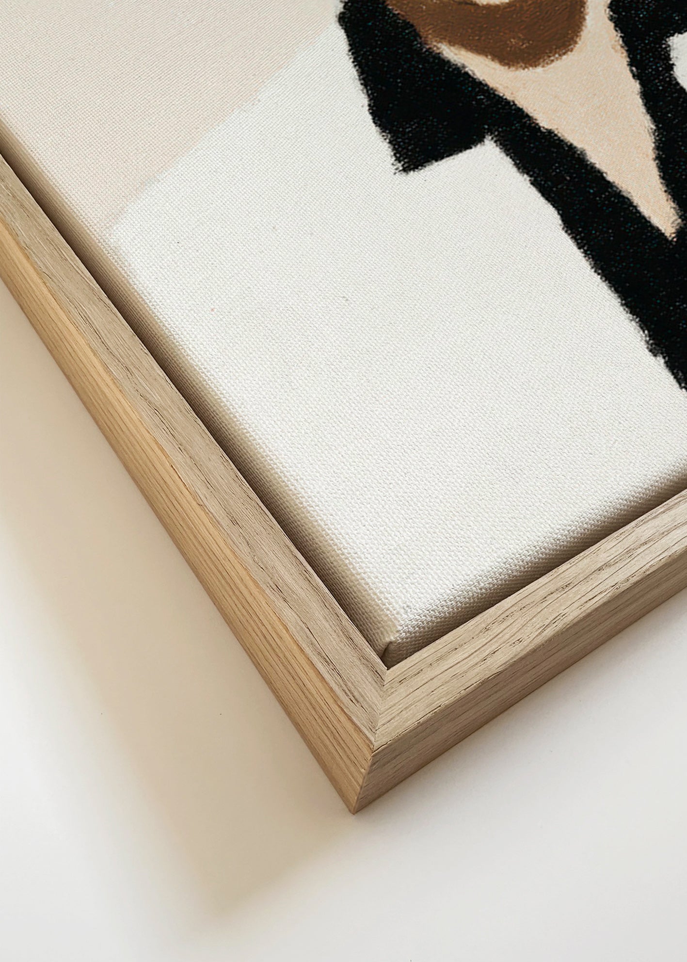 Ilustración retrato minimalista con gesto icónico – Canvas detail