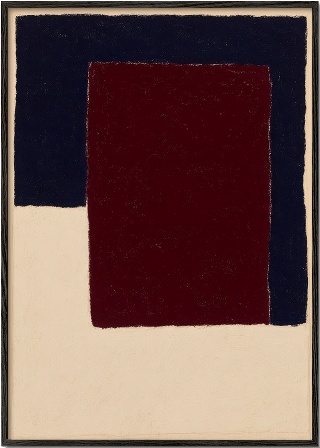 Cuadro abstracto borgoña vertical – Black Frame