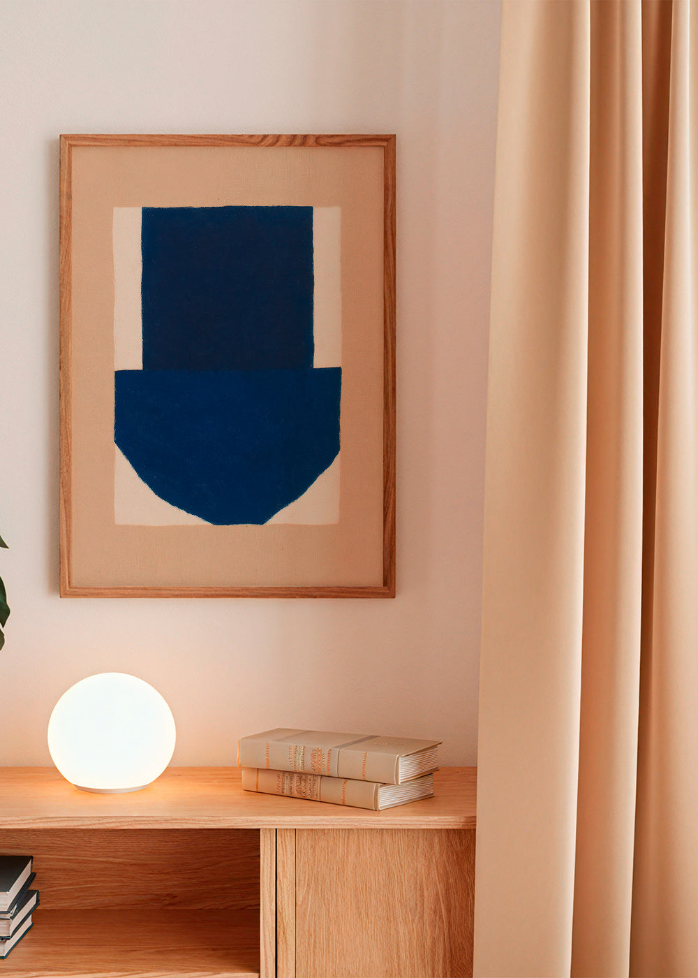 Cuadro geométrico con bloque azul marino – Product1