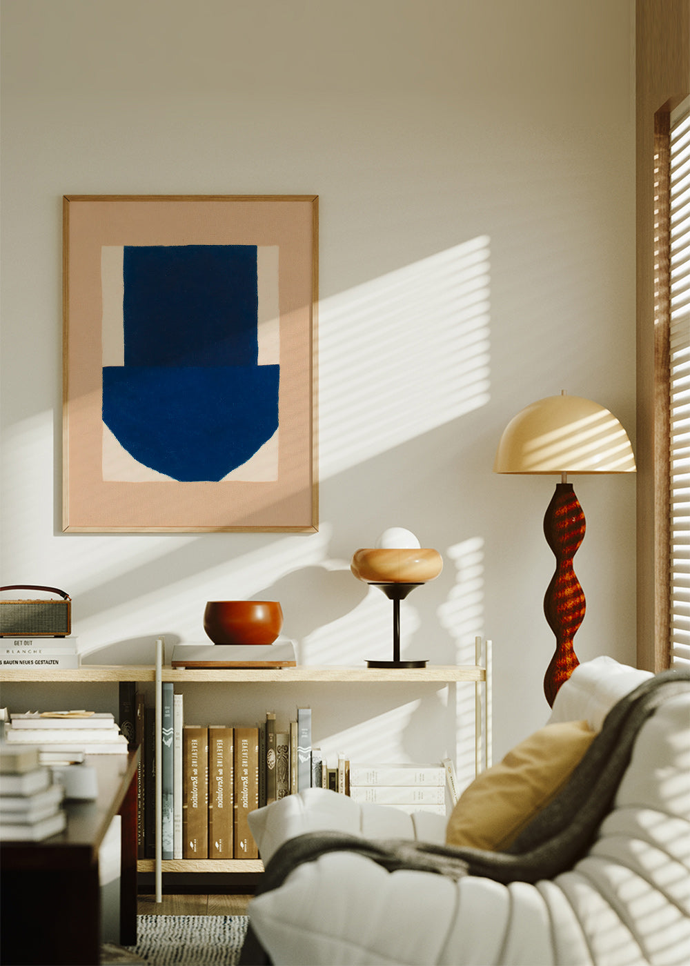 Cuadro geométrico con bloque azul marino – Product2