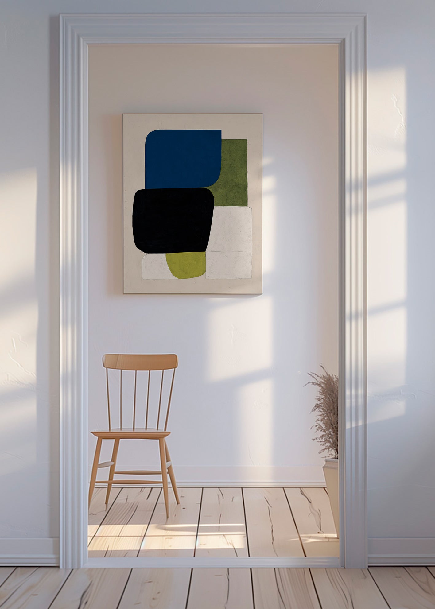 Cuadro abstracto de bloques geométricos – Canvas