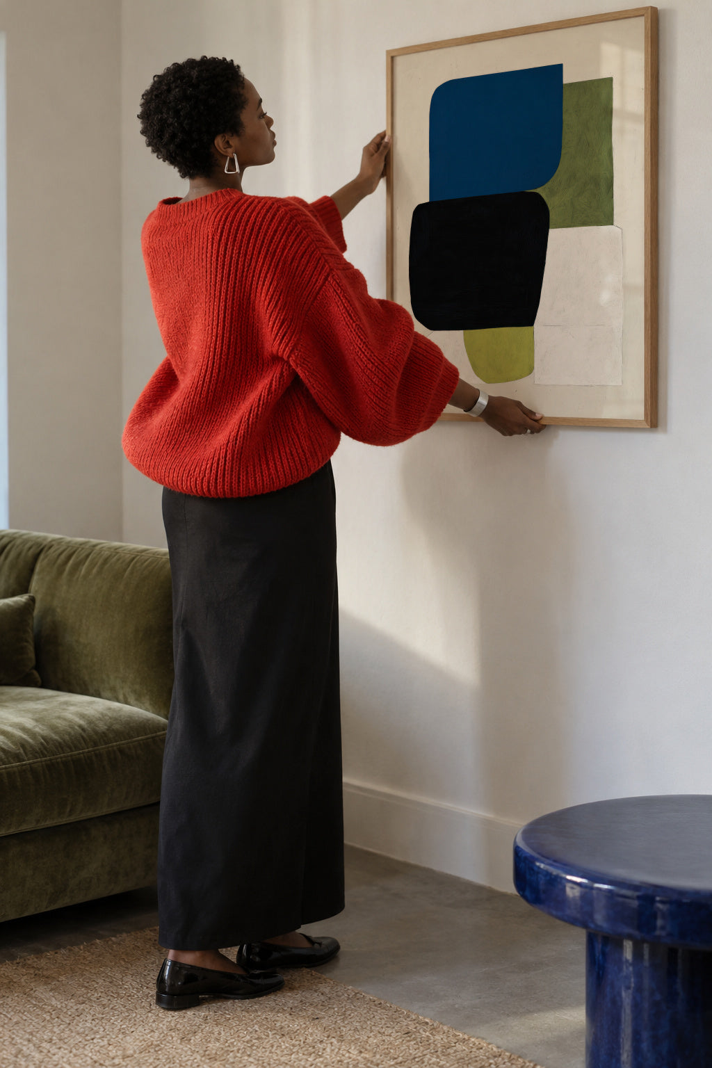 Moss Overlap - Framed poster in an interior