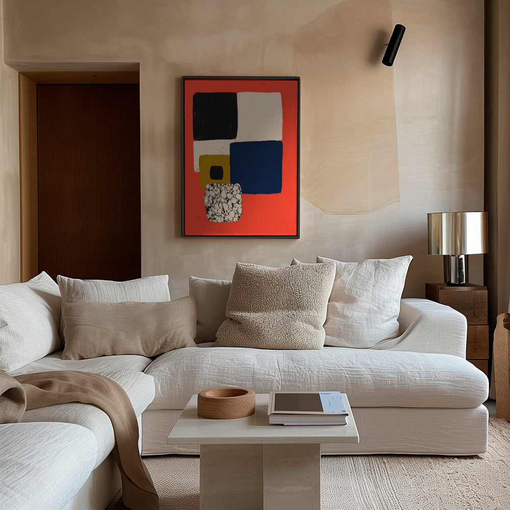 Cuadro geométrico en rojo y azul – Canvas2