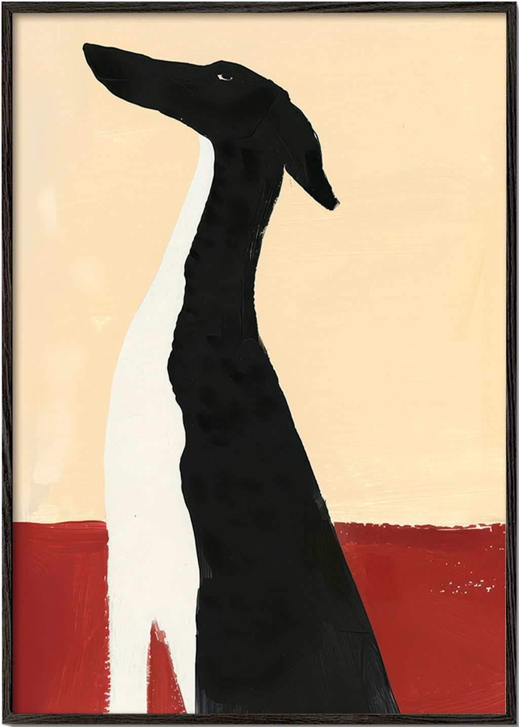 Cuadro galgo elegante en composición minimal – Black Frame