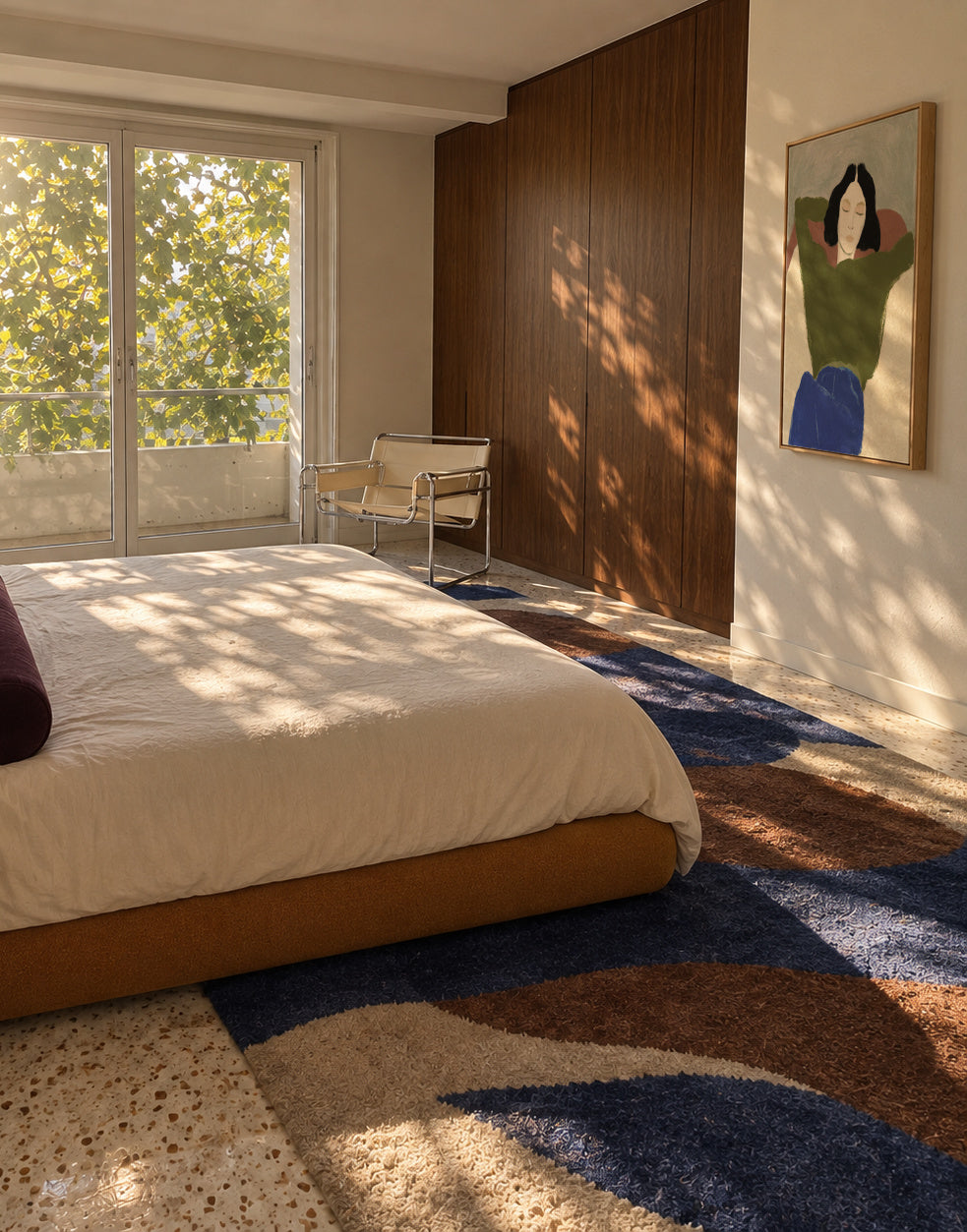 Reclining in Green - Framed canvas in an interior