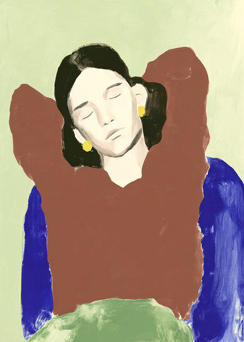 Ilustración de figura reclinada y gesto sereno