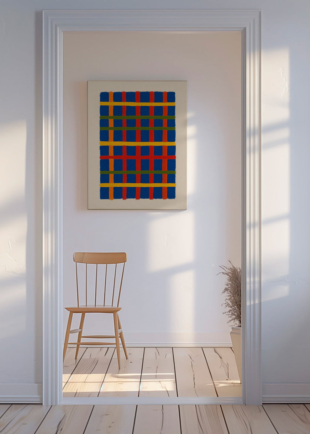 Cuadro geométrico rejilla cromática vertical – Canvas