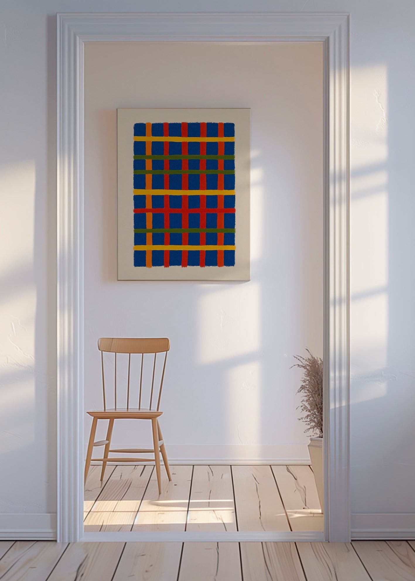 Cuadro geométrico rejilla cromática vertical – Canvas