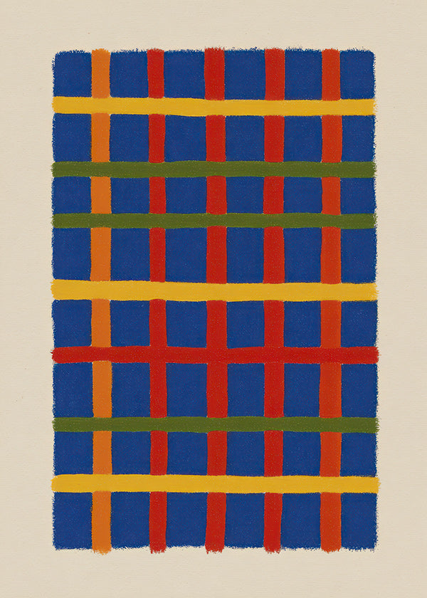 Cuadro geométrico rejilla cromática vertical