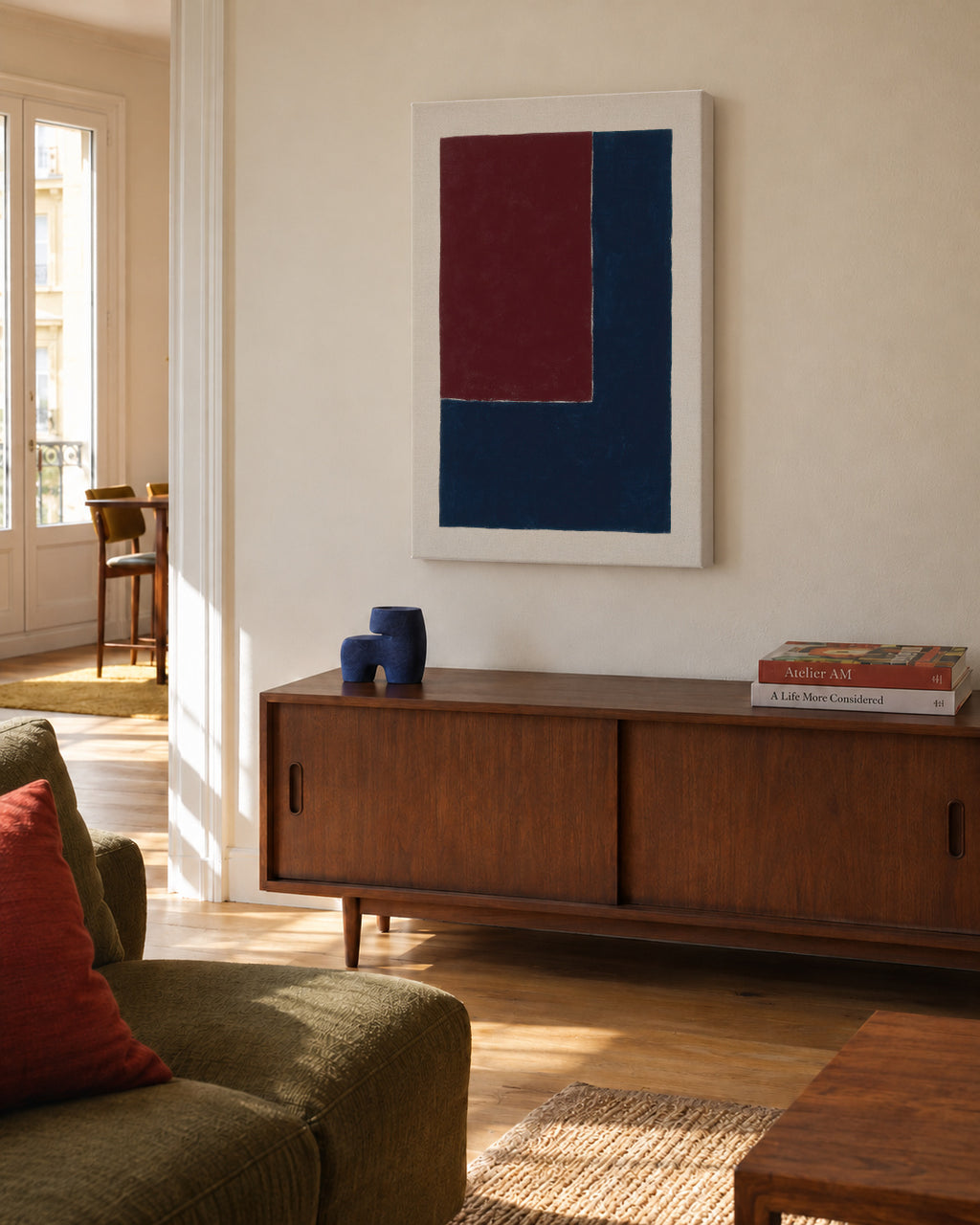 Divided Deep - Unframed canvas in an interior