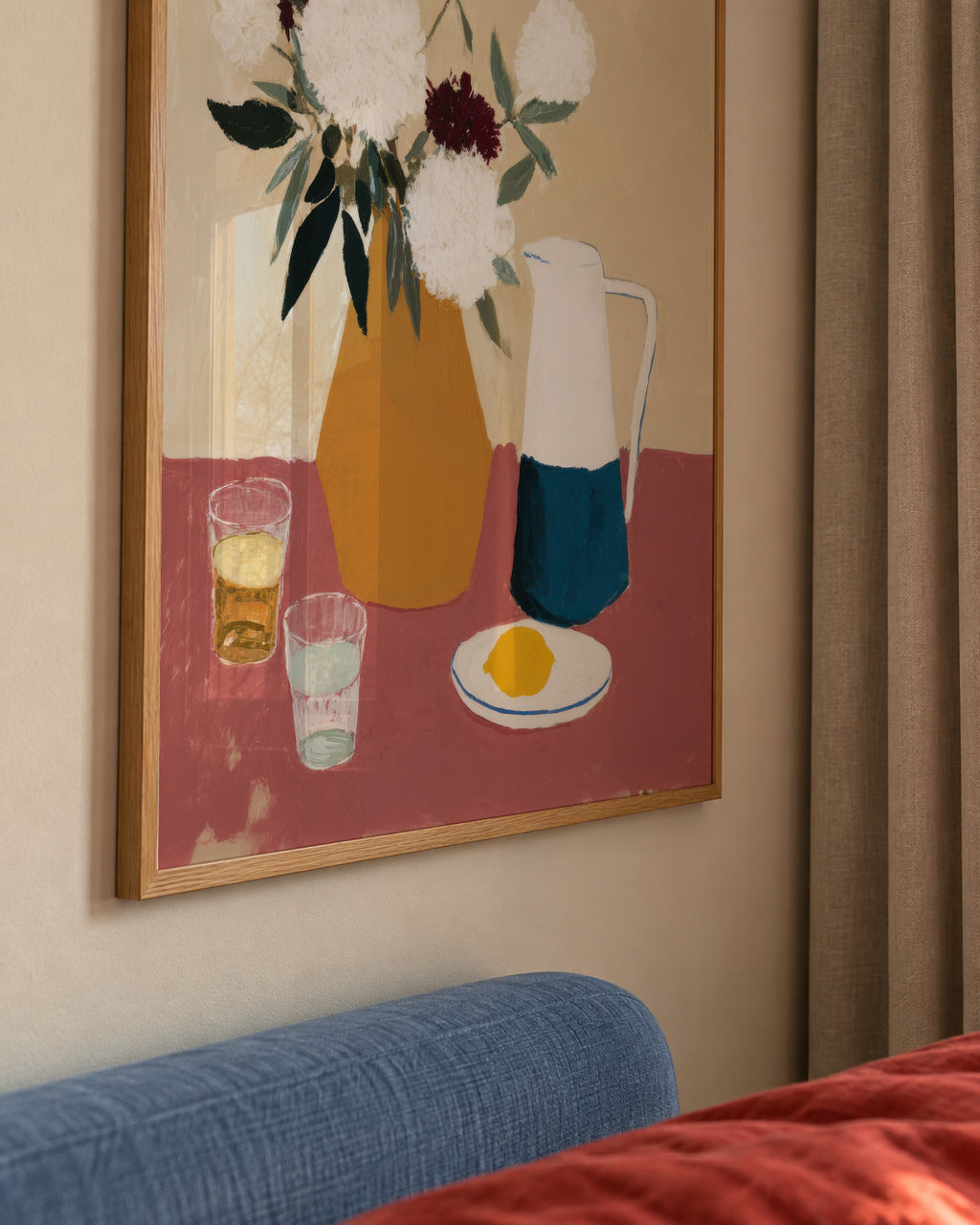 White Flowers & Pitcher III - Framed poster detail