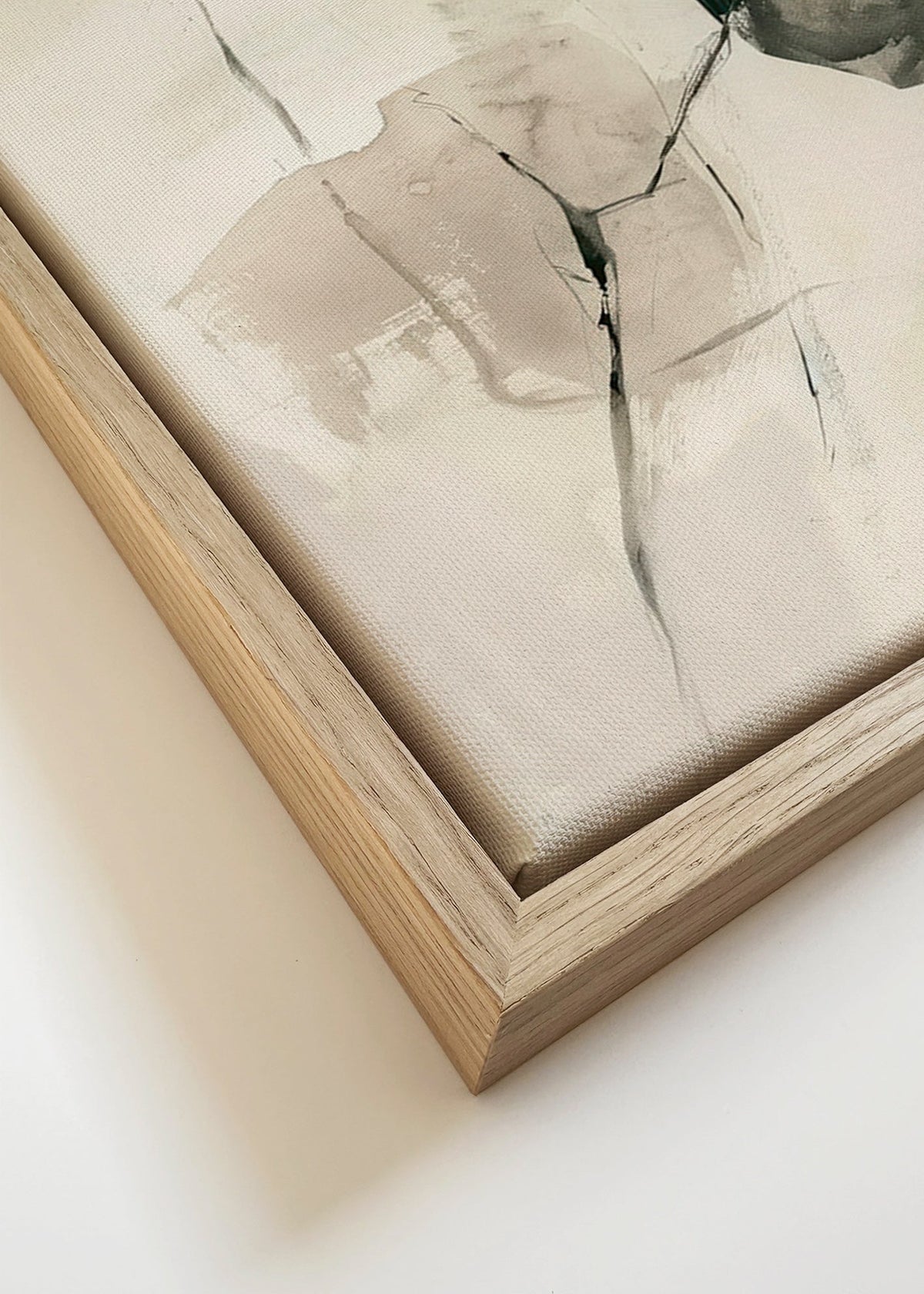 Cuadro abstracto en tinta y espacios sutiles – Canvas detail