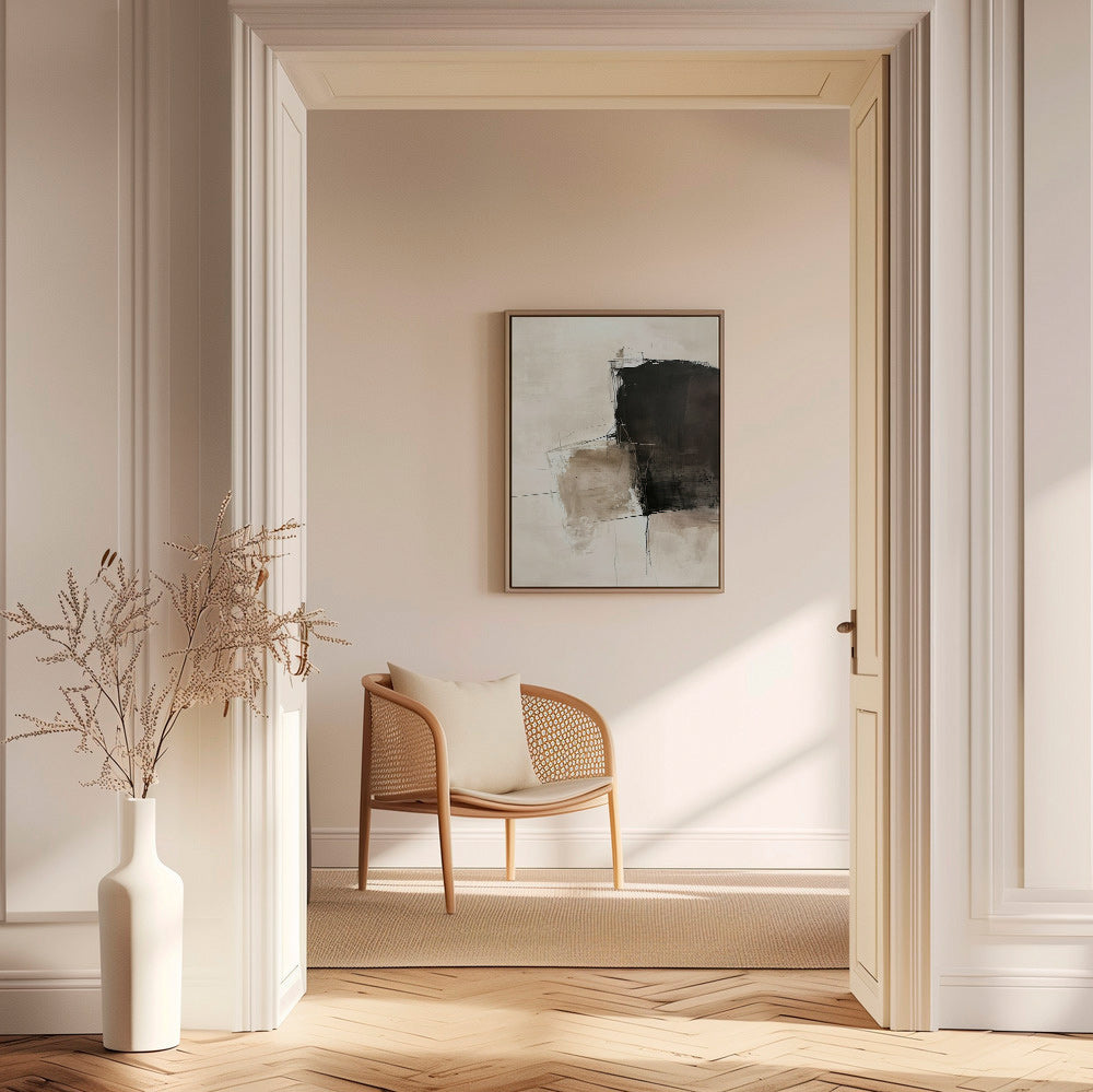 Cuadro abstracto con contraste oscuro y arenas – Canvas2