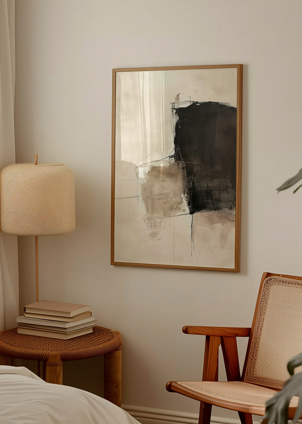 Cuadro abstracto con contraste oscuro y arenas – Product3