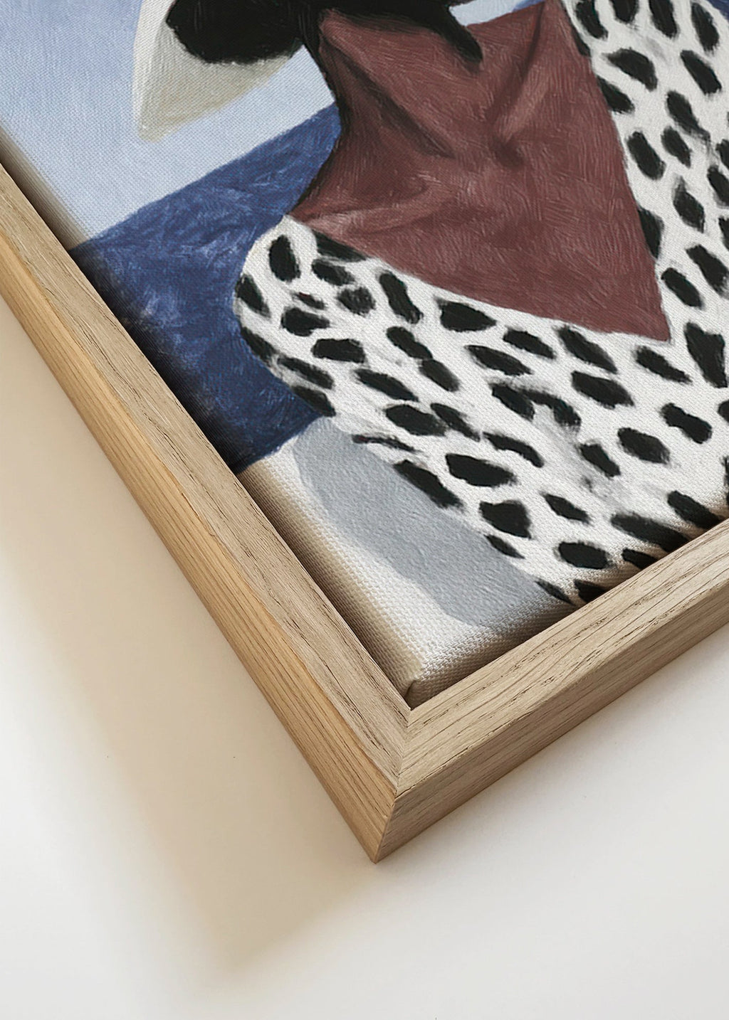 Ilustración de mujer con sombrero y mar – Canvas detail