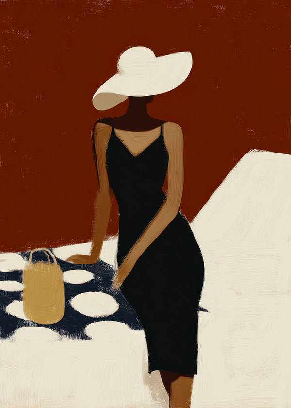 Ilustración elegante de figura con vestido negro