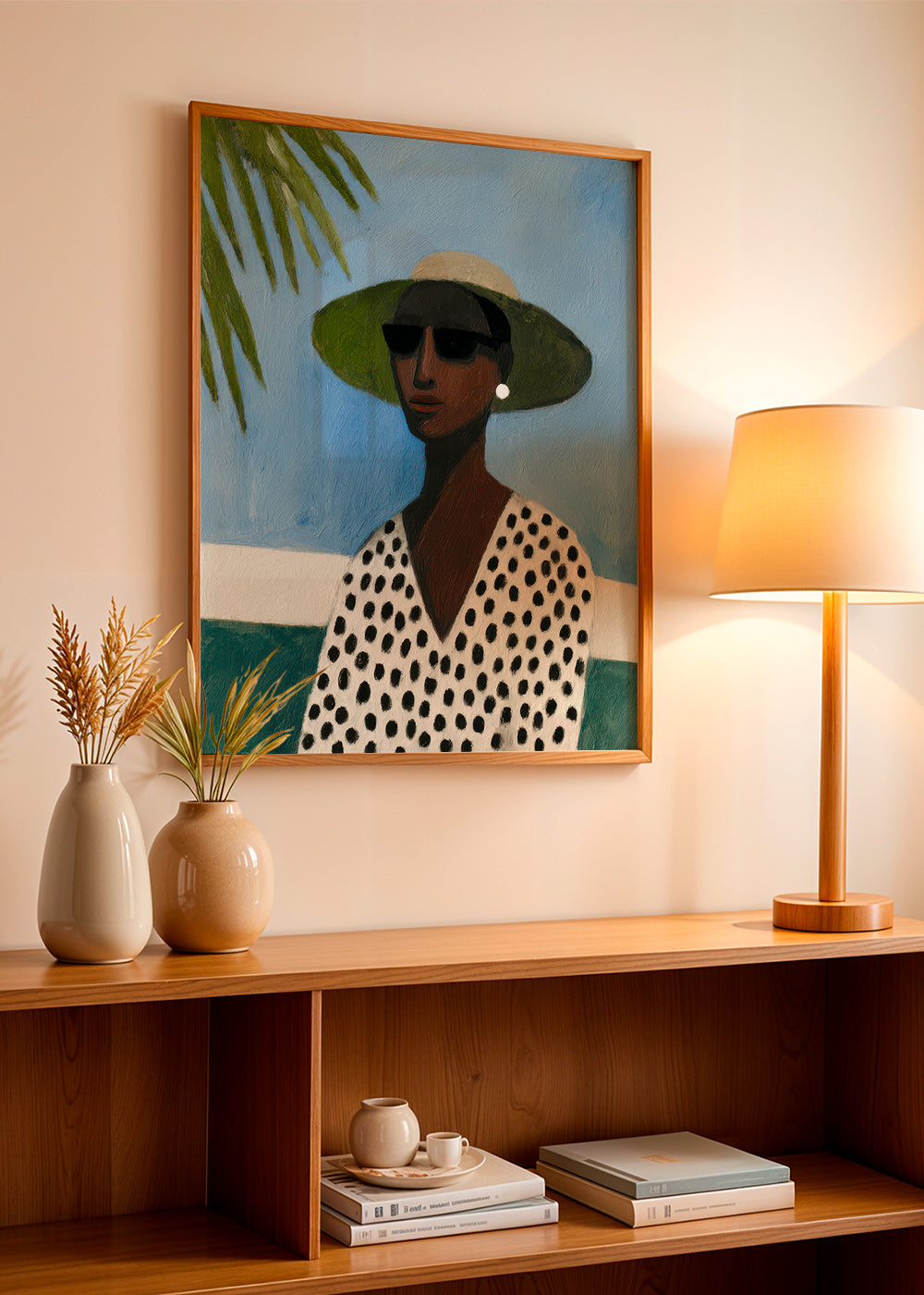 Lámina botánica con retrato y palmera – Product1