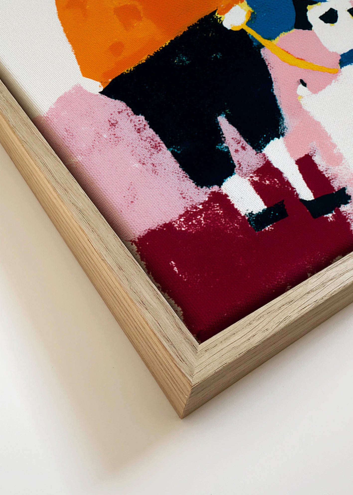 Ilustración paseo matutino con perro – Canvas detail