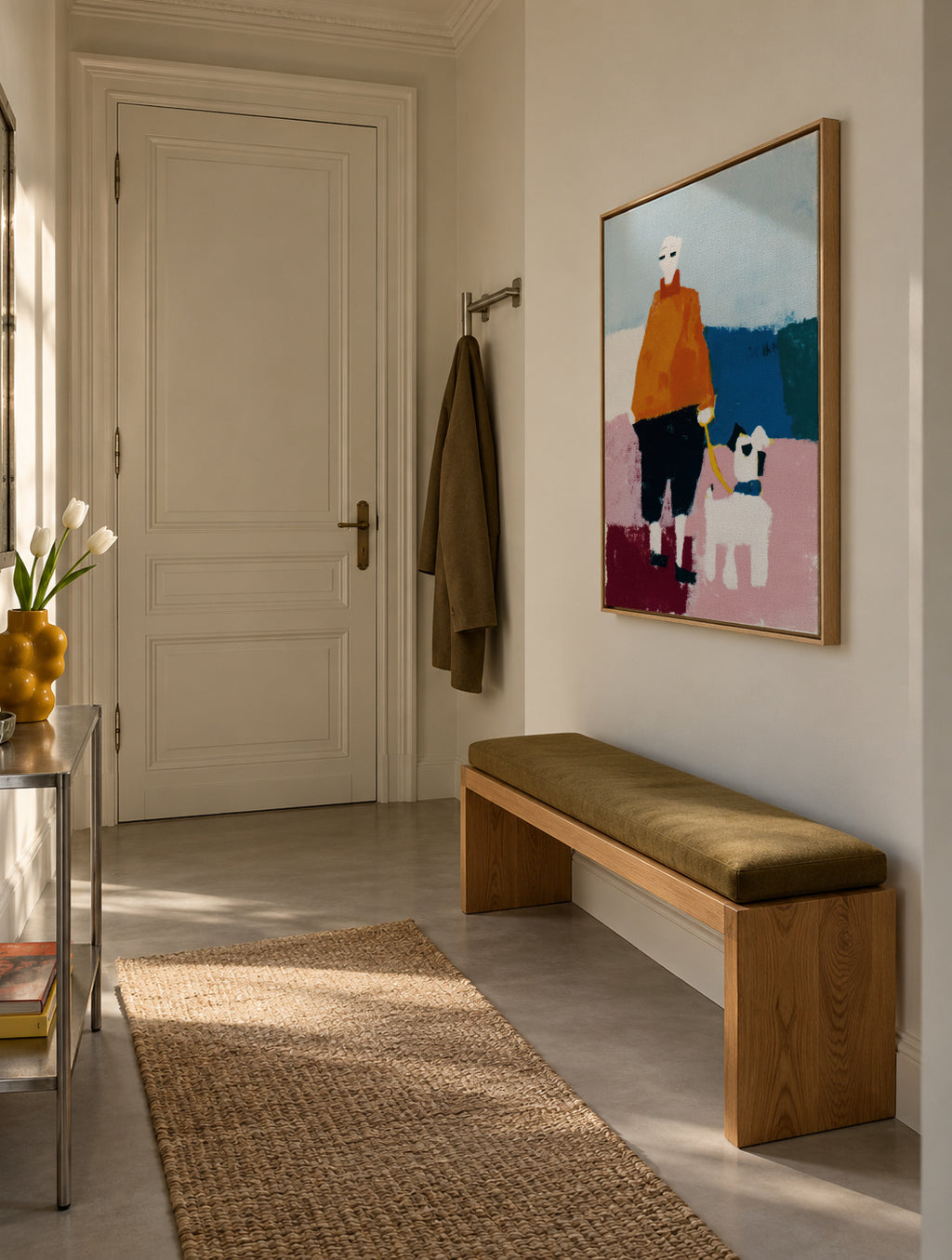 Morning Walk - Framed canvas in an interior