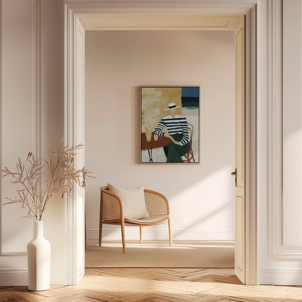 Cuadro de cocina con figura a rayas junto al mar – Canvas1