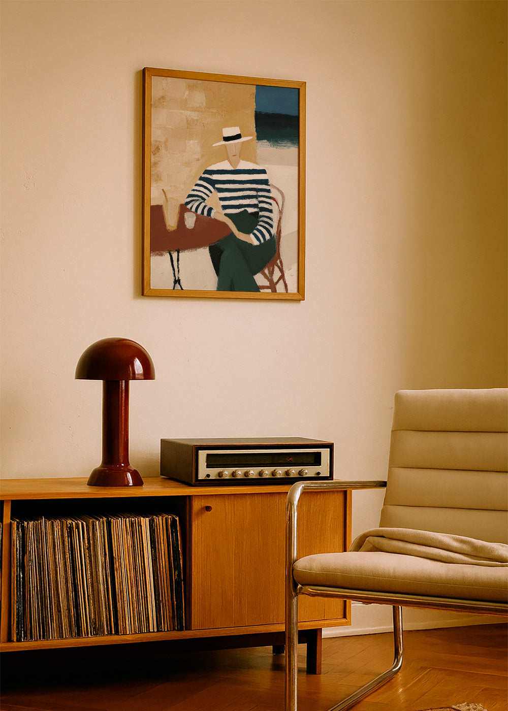 Cuadro de cocina con figura a rayas junto al mar – Product3