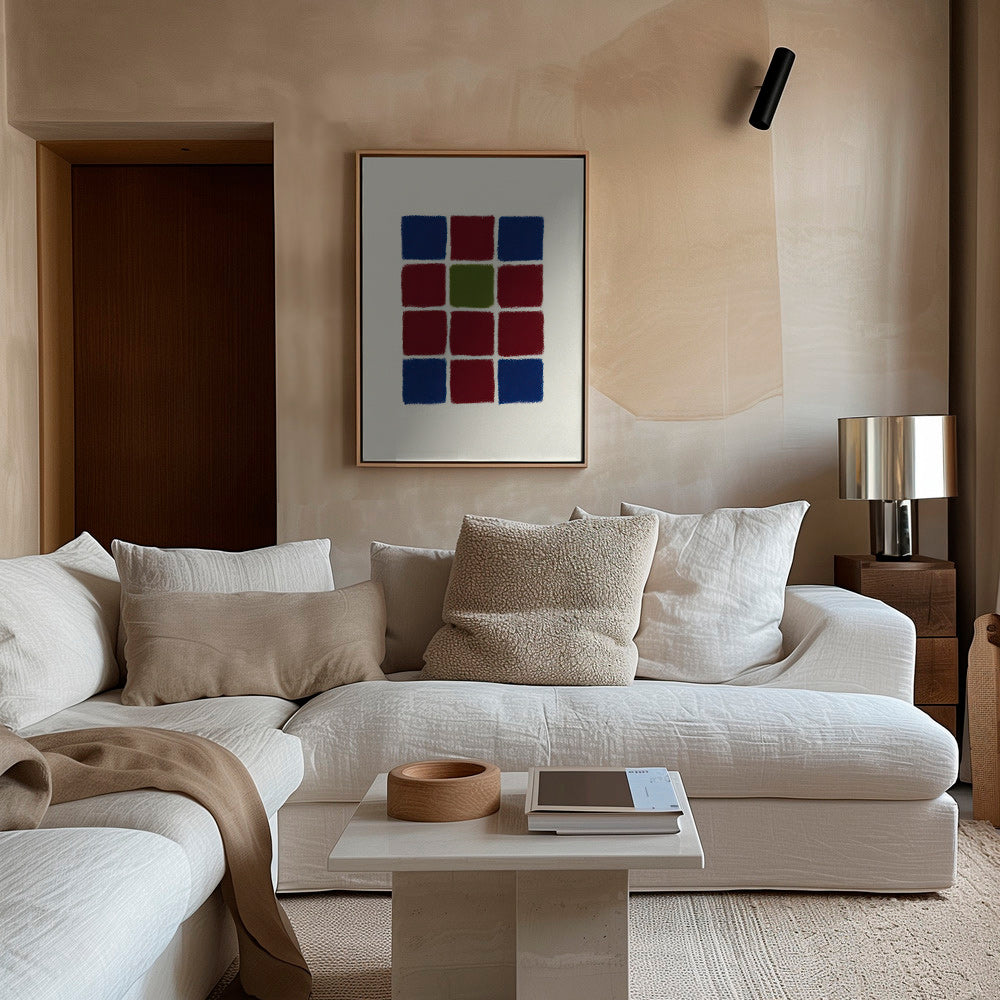 Cuadro geométrico rejilla de cuadrados texturizados – Canvas1