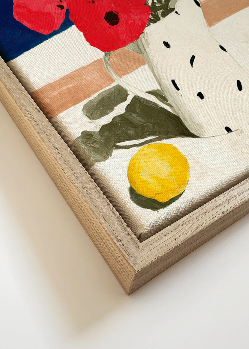 Lámina botánica con amapolas junto al mar – Canvas detail