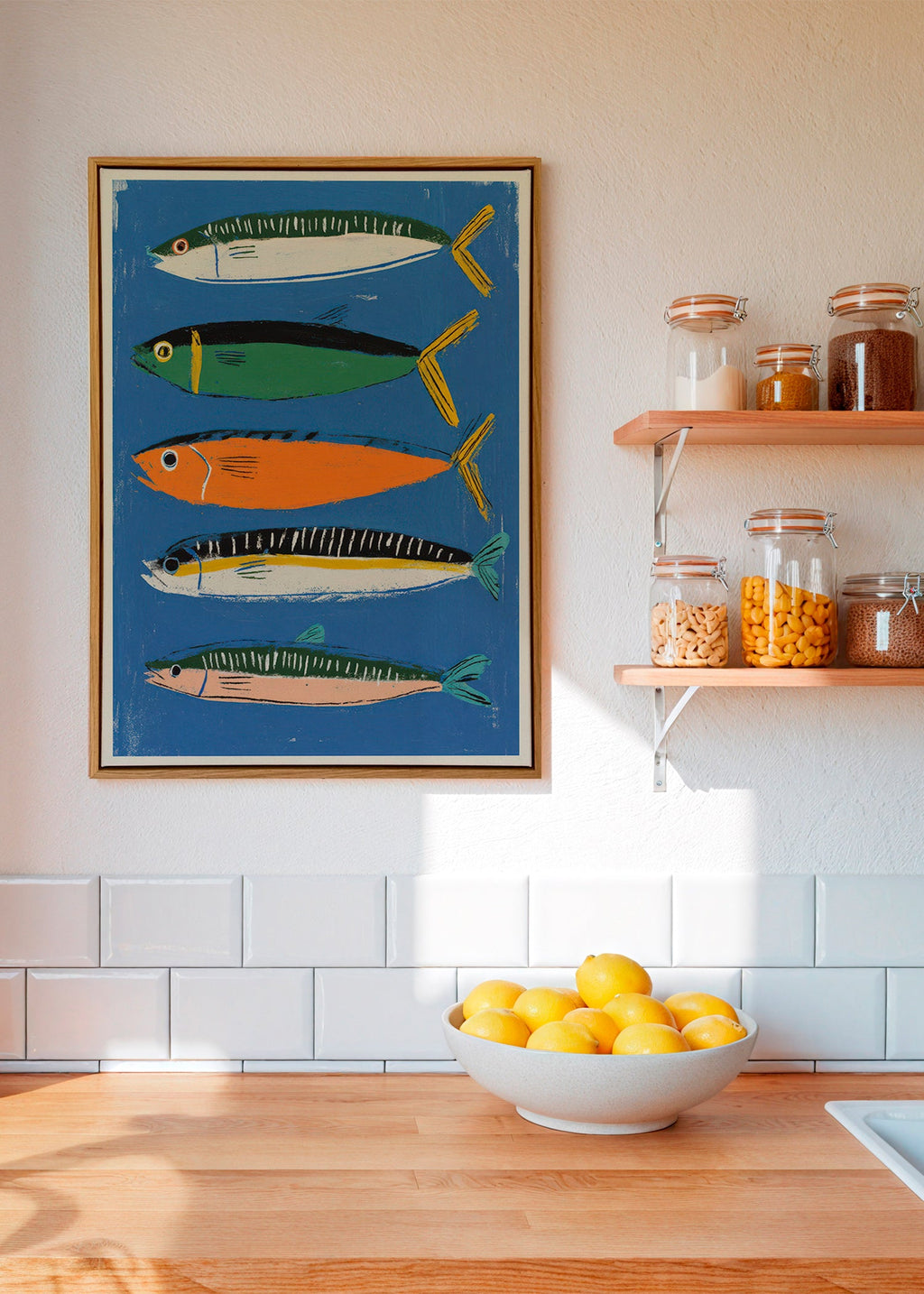 Cuadro de cocina con sardinas ilustradas – Canvas1