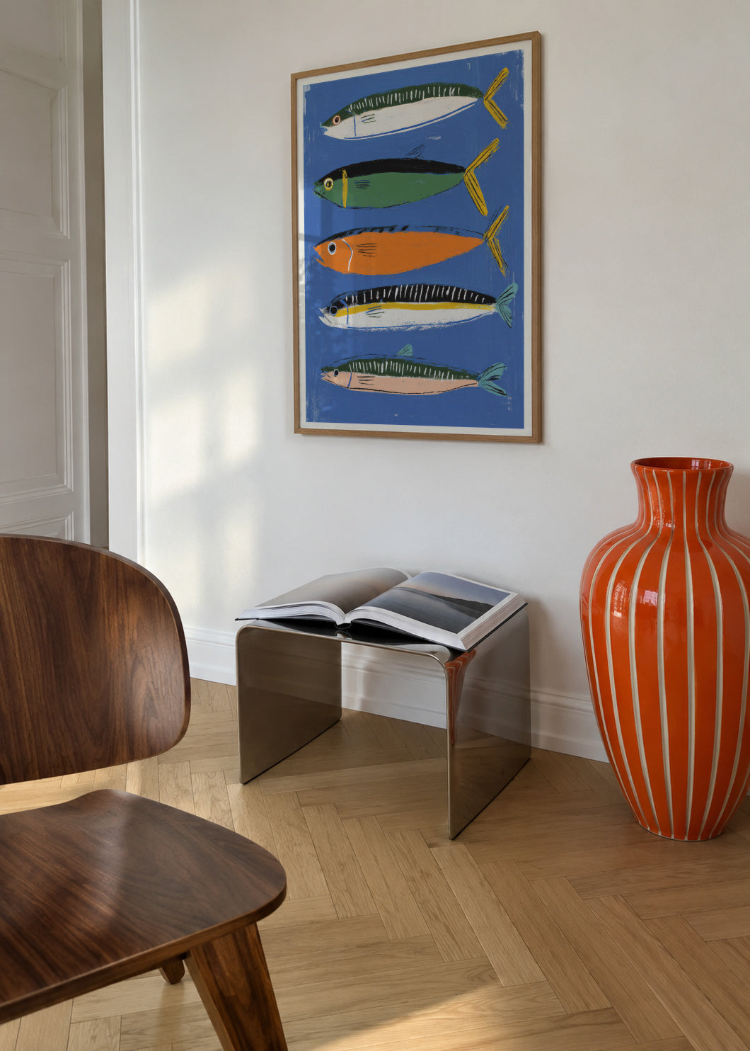 Blue Fish Triptych - Poster en ambiente