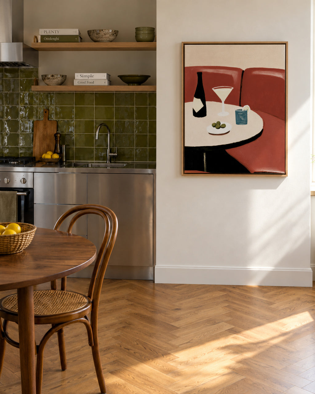 Martini for One - Framed canvas in an interior