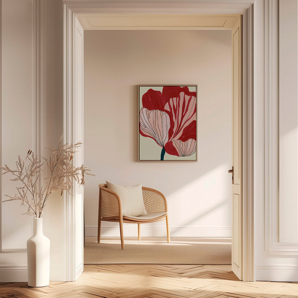 Botanical print scarlet petals – Canvas2