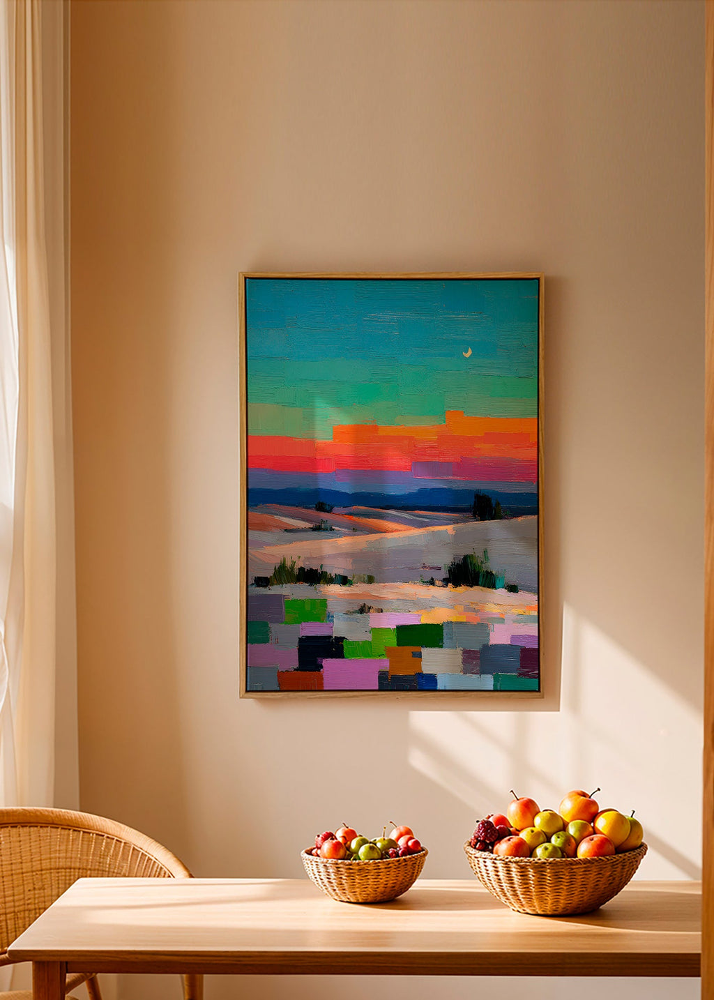 Cuadro de paisaje colorfield con luna – Canvas1