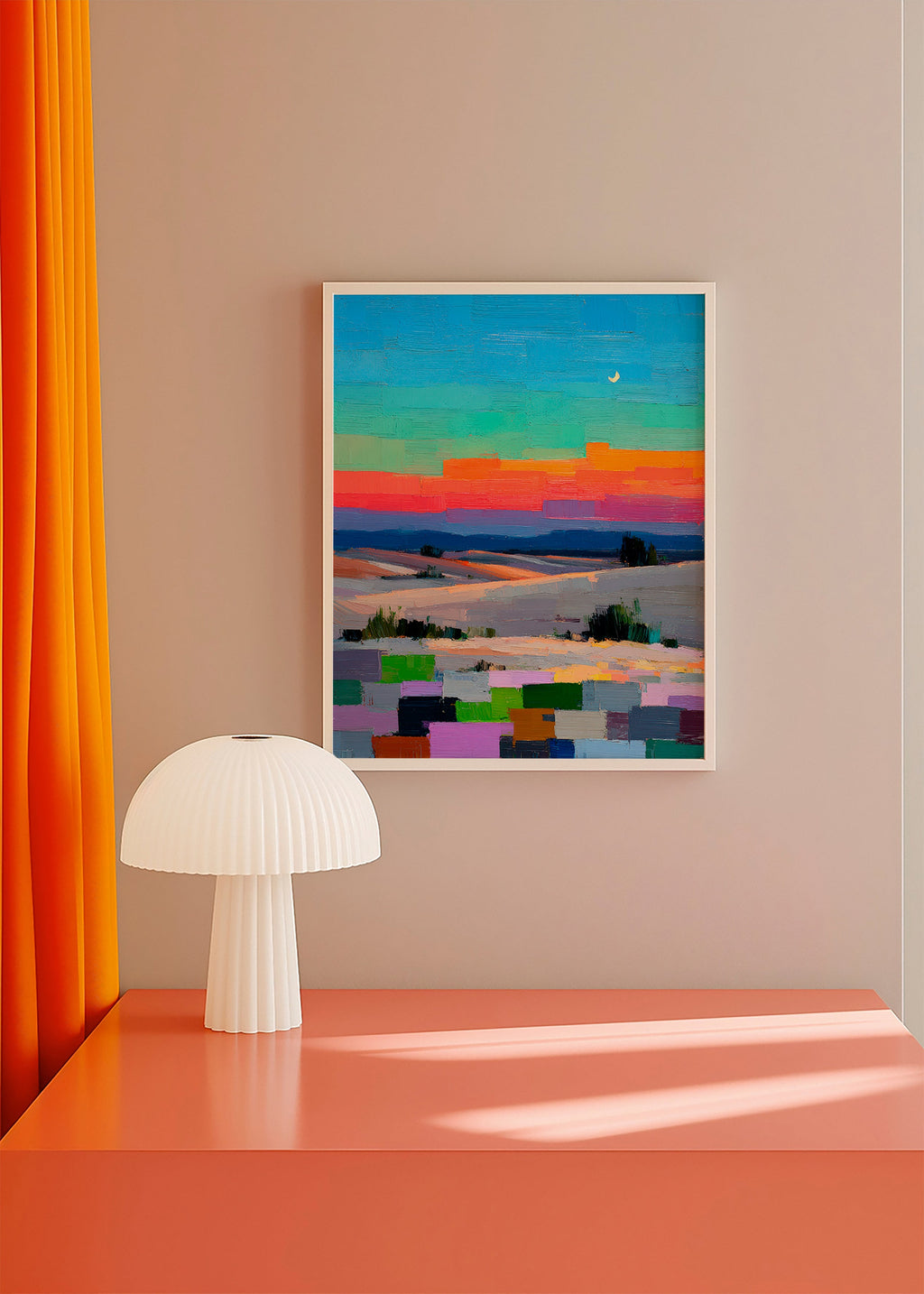 Cuadro de paisaje colorfield con luna – Product2