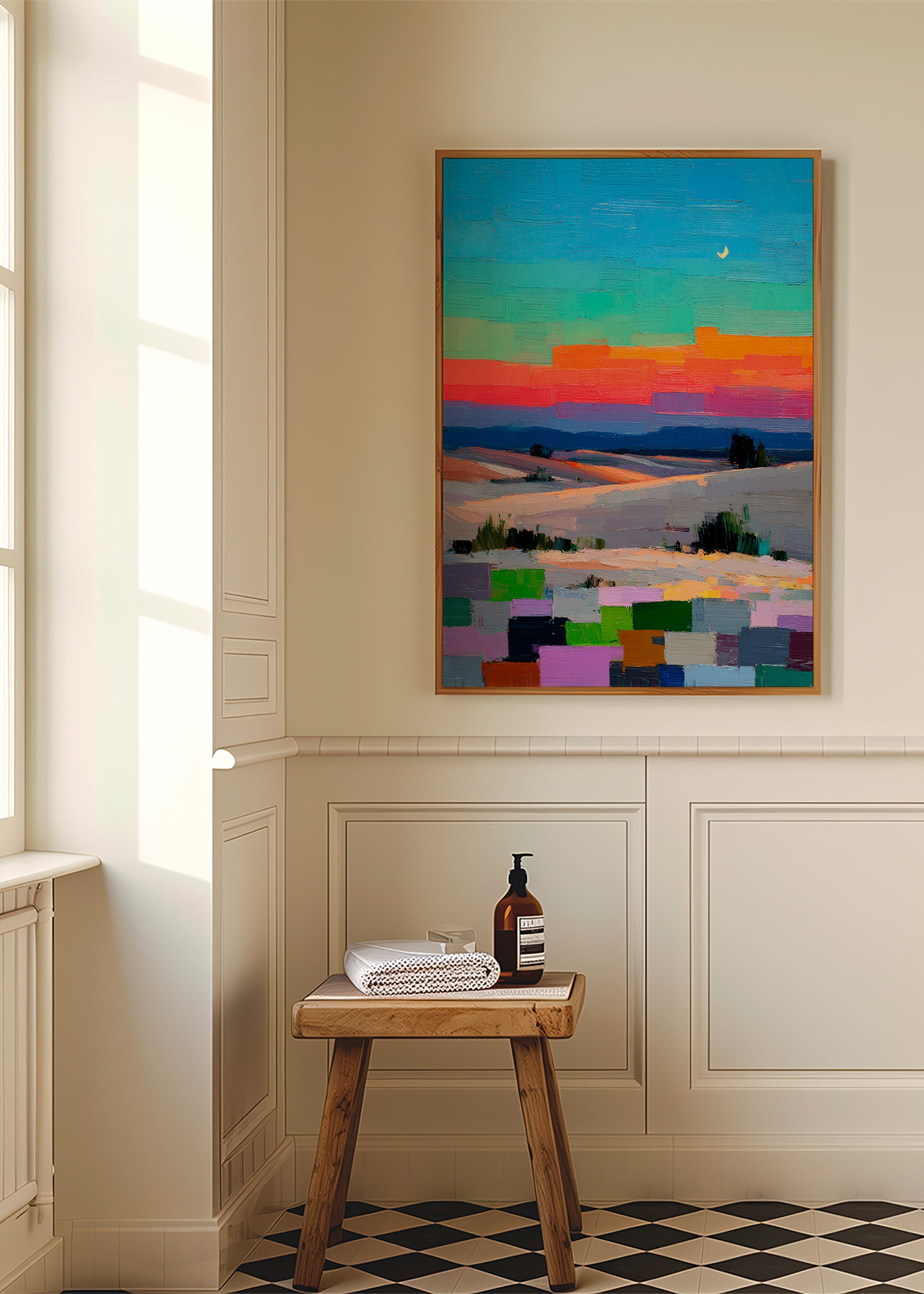 Cuadro de paisaje colorfield con luna – Product3