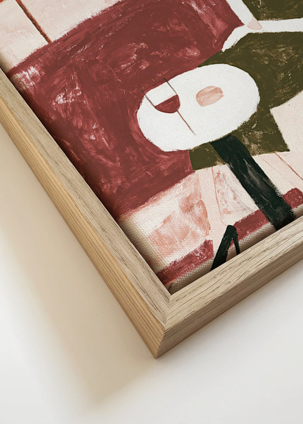 Cuadro de cocina con figura sentada y copa – Canvas detail