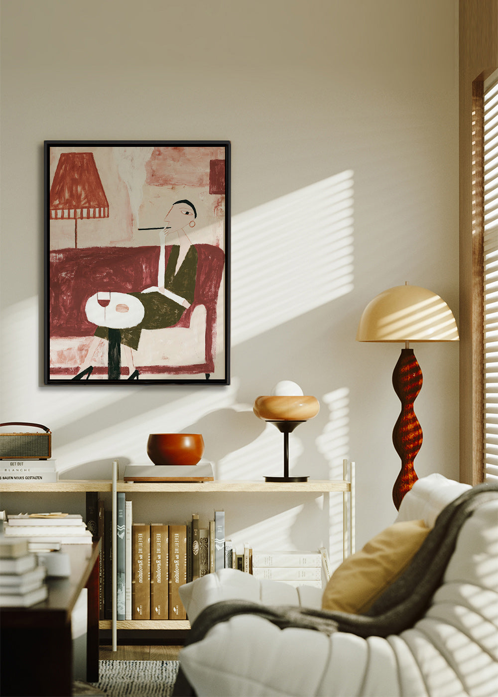 Cuadro de cocina con figura sentada y copa – Canvas1