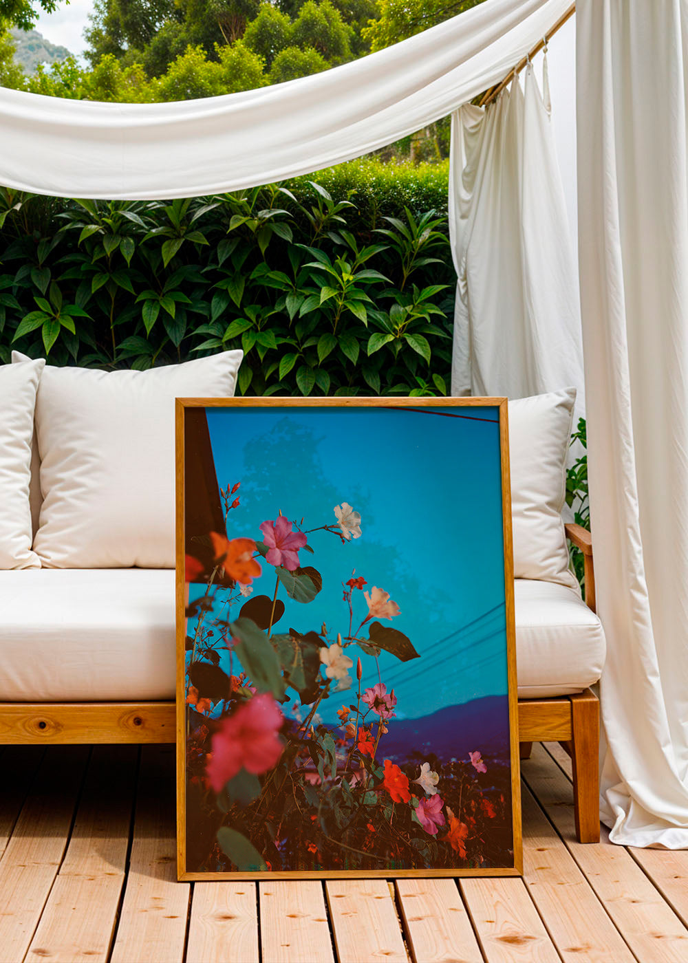 Botanical print: bougainvillea at dusk