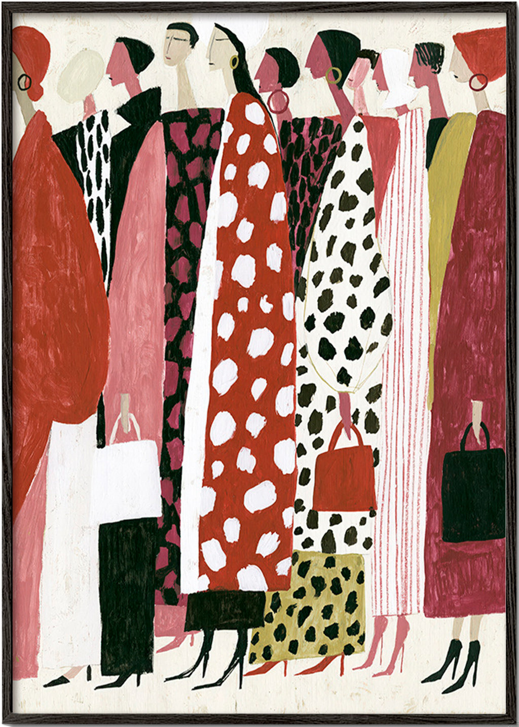 Ilustración de moda: pasarela en perfiles estilizados – Black Frame