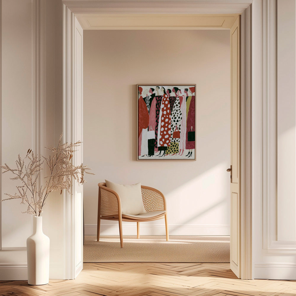 Ilustración de moda: pasarela en perfiles estilizados – Canvas1