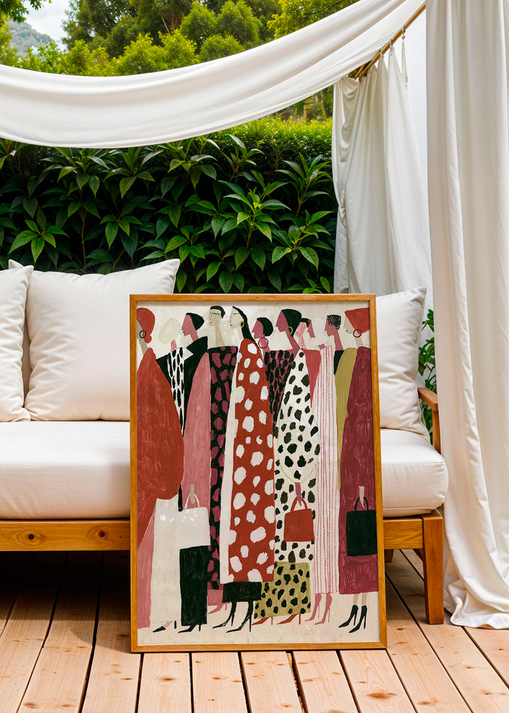 Ilustración de moda: pasarela en perfiles estilizados – Product1