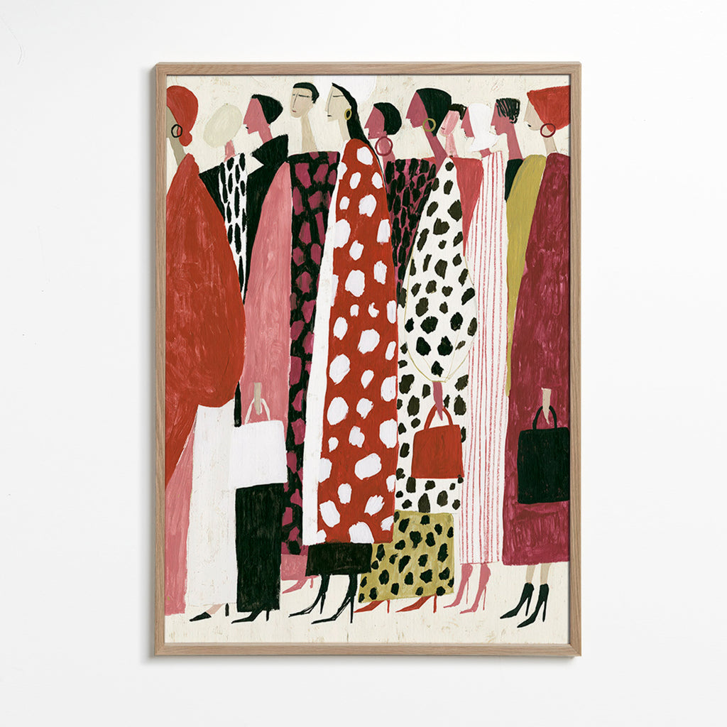 Ilustración de moda: pasarela en perfiles estilizados – Oak Frame