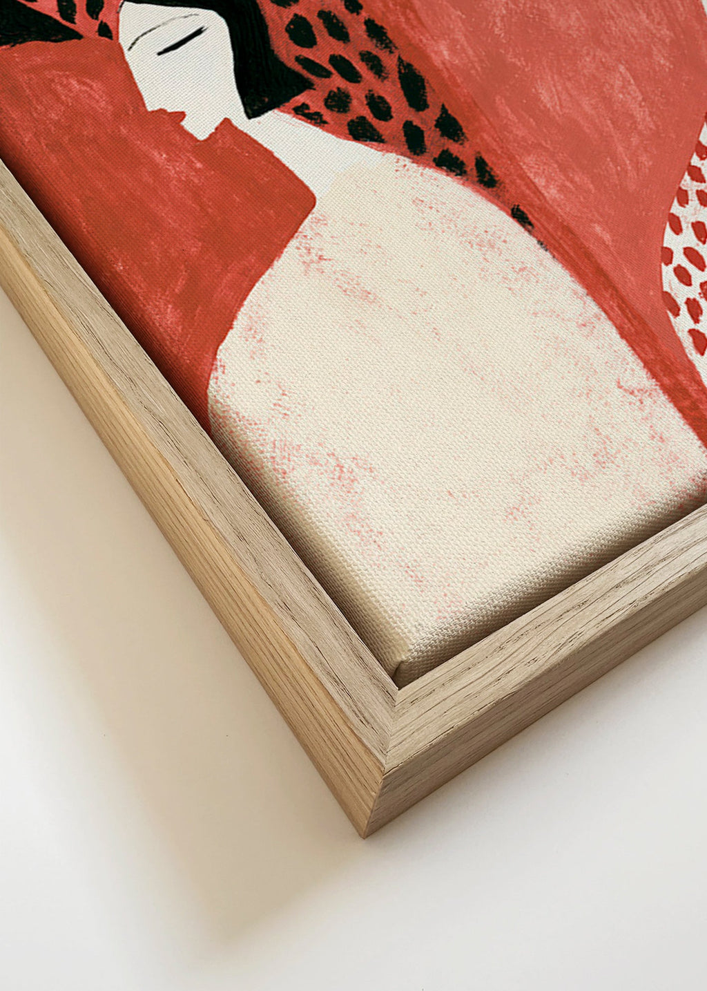 Ilustración de figuras terracota y patrones gestuales – Canvas detail