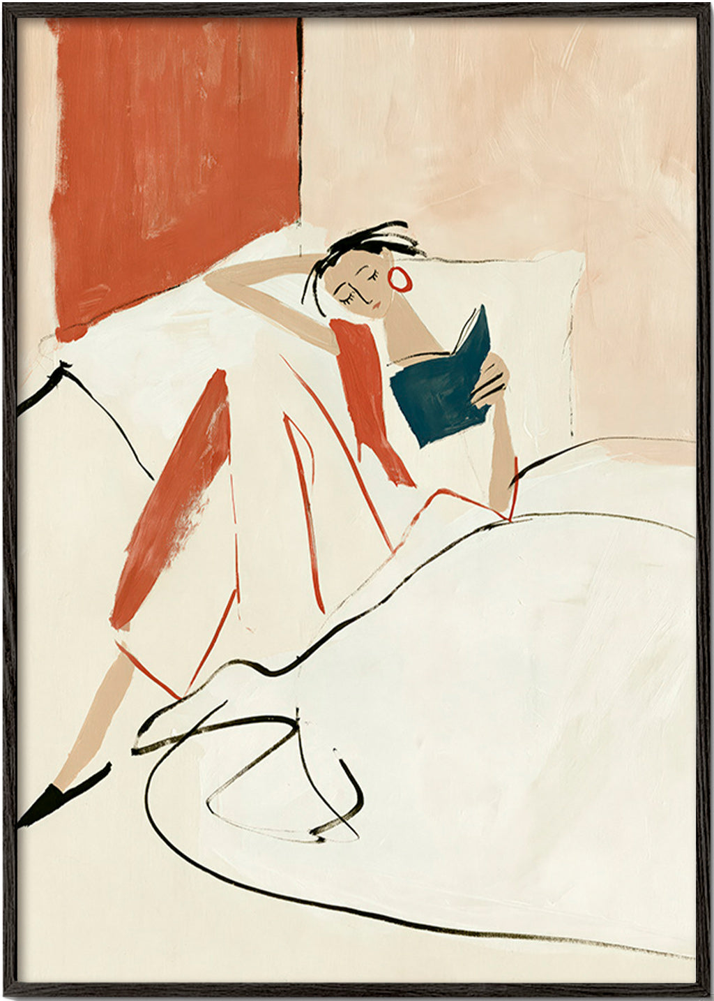 Illustration of a woman reading