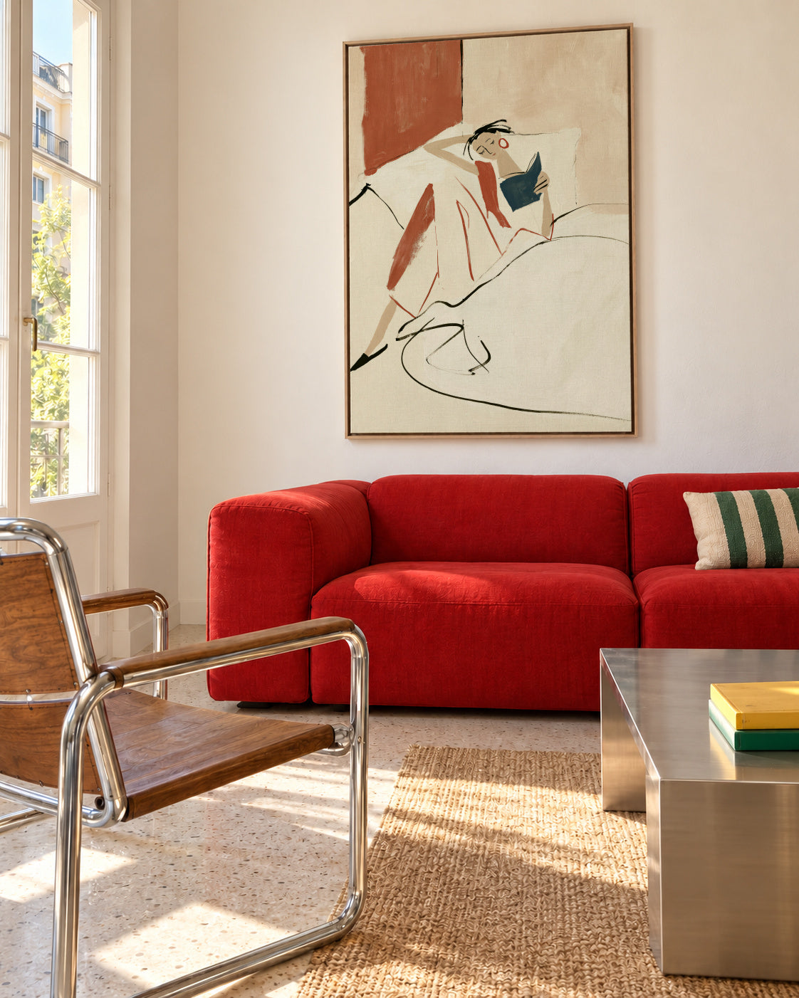 Morning Sketch - Framed canvas in an interior