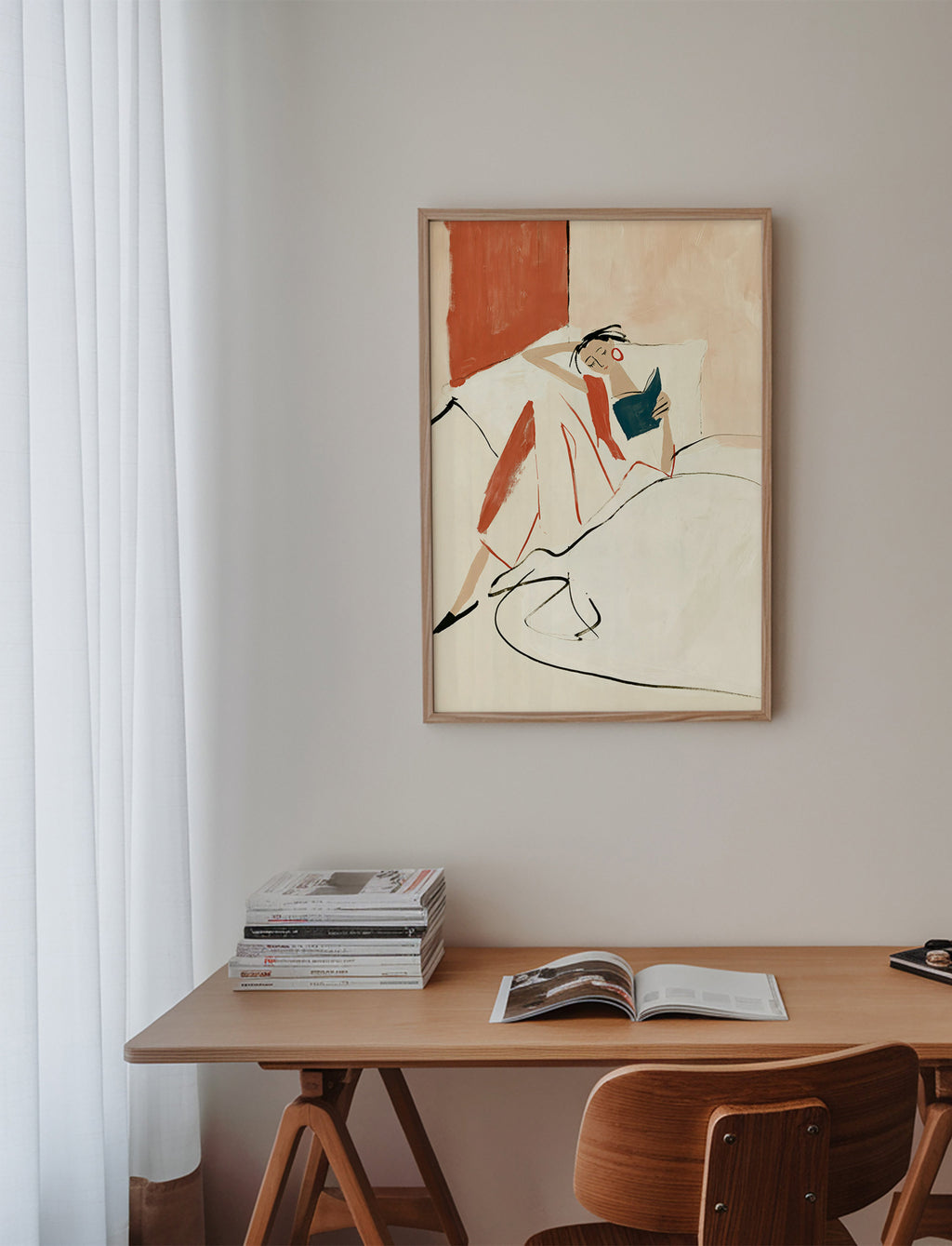 Illustration of a woman reading