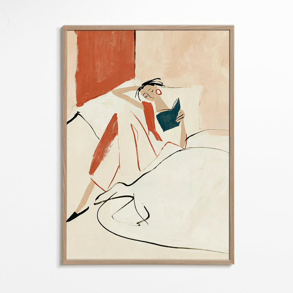Illustration of a woman reading