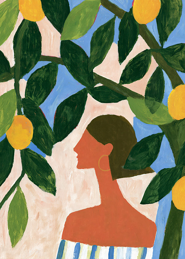 Lámina botánica: perfil entre limoneros