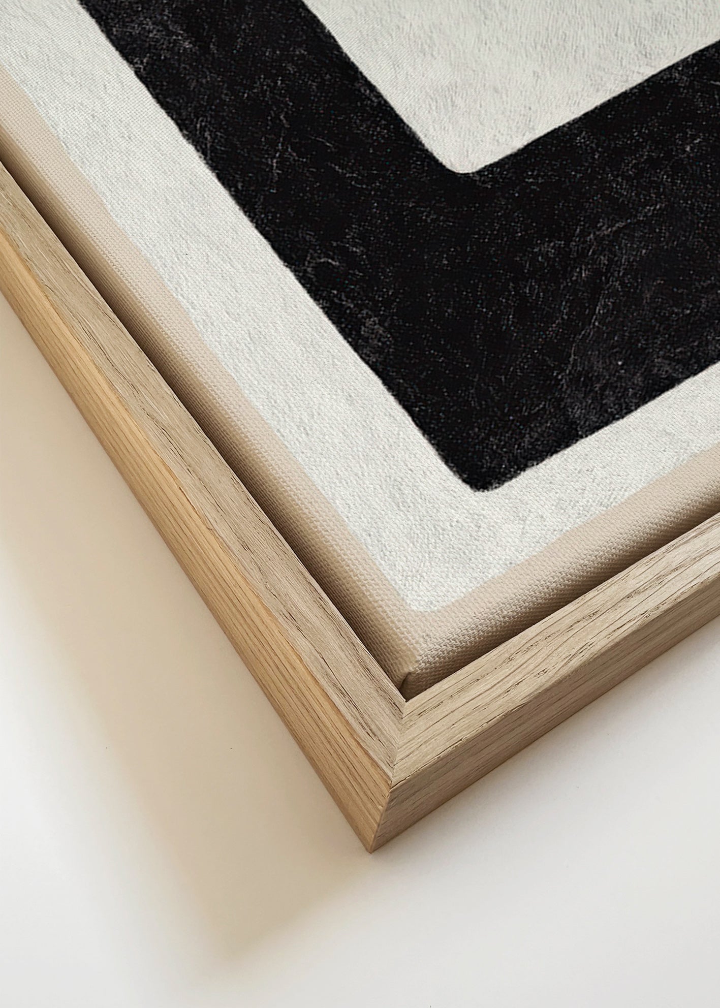 Cuadro abstracto bloques terracota y negro – Canvas detail