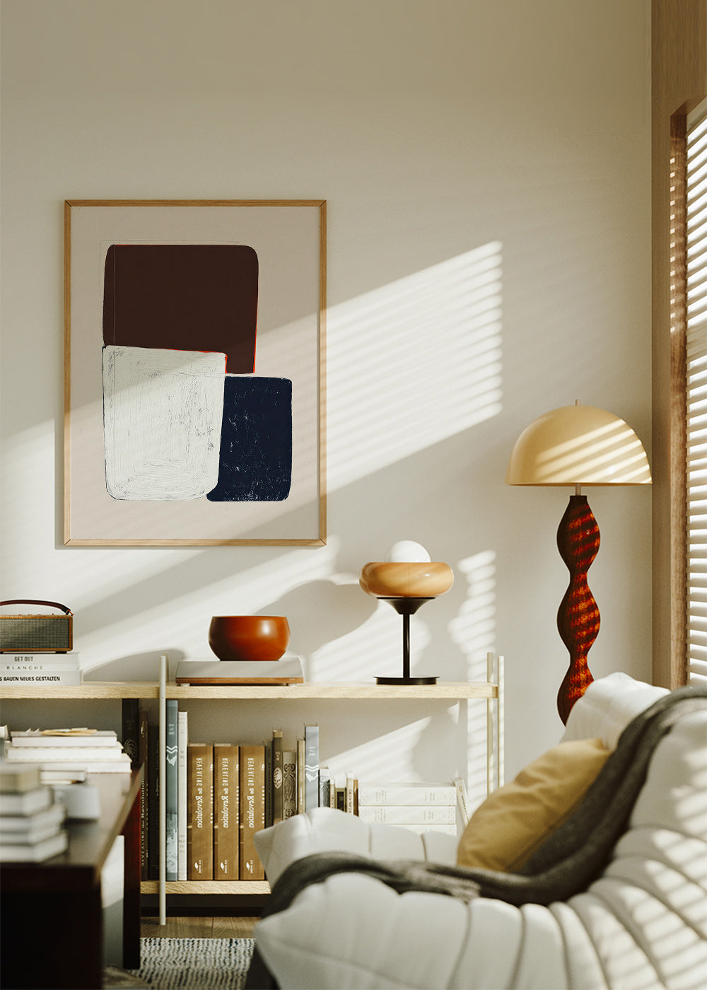 Geometric art with stacked shapes
